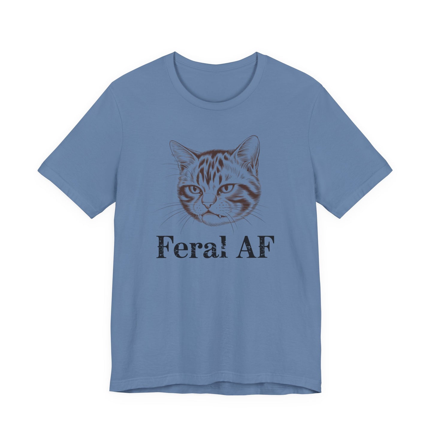 Feral AF Cat T-Shirt – Funny Graphic Tee for Cat Lovers