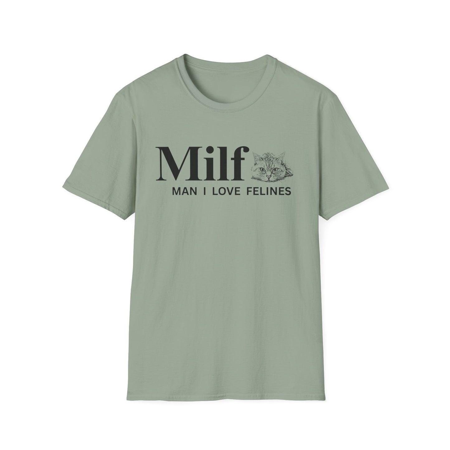 MILF – Man I Love Felines Funny Cat Lover T-Shirt | Cute Cat Mom & Cat Dad Graphic Tee