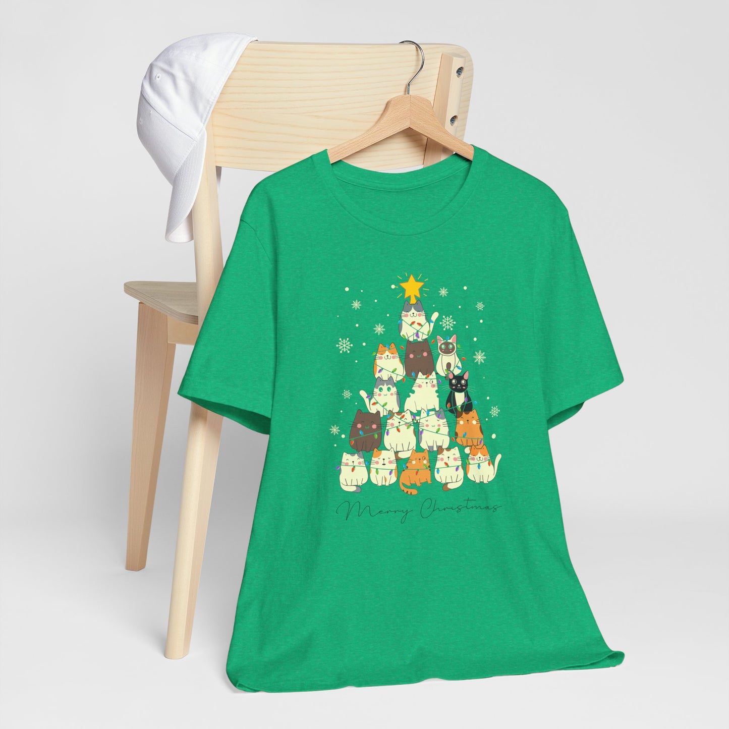 Cat Christmas Tree Holiday Tee