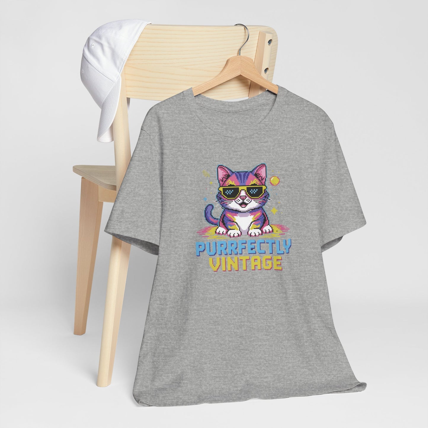 Purrfectly Vintage 80's - 90's Retro Cat T-Shirt