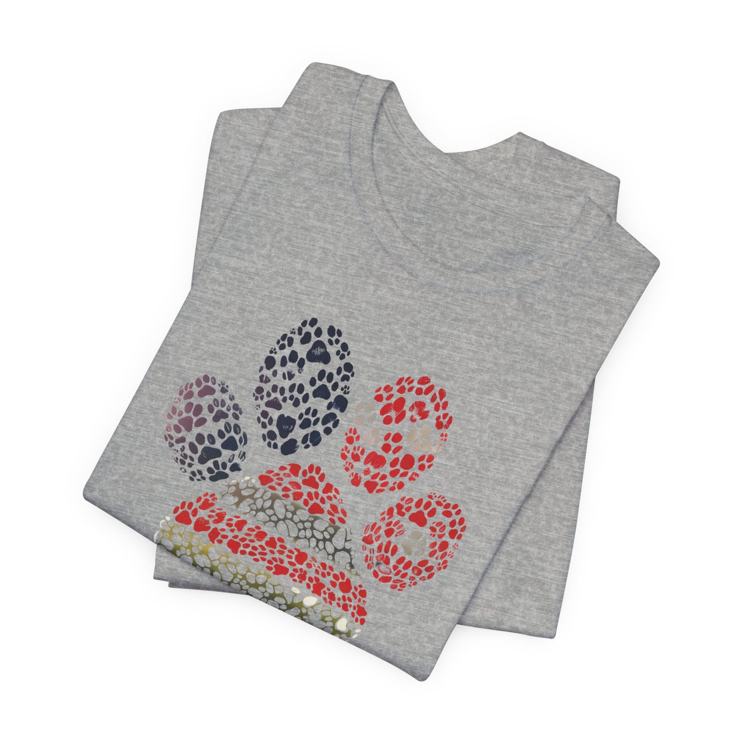 Patriotic Paw Print T-Shirt – American Flag Cat Dog Lover Shirt – 4th of July Pet Tee