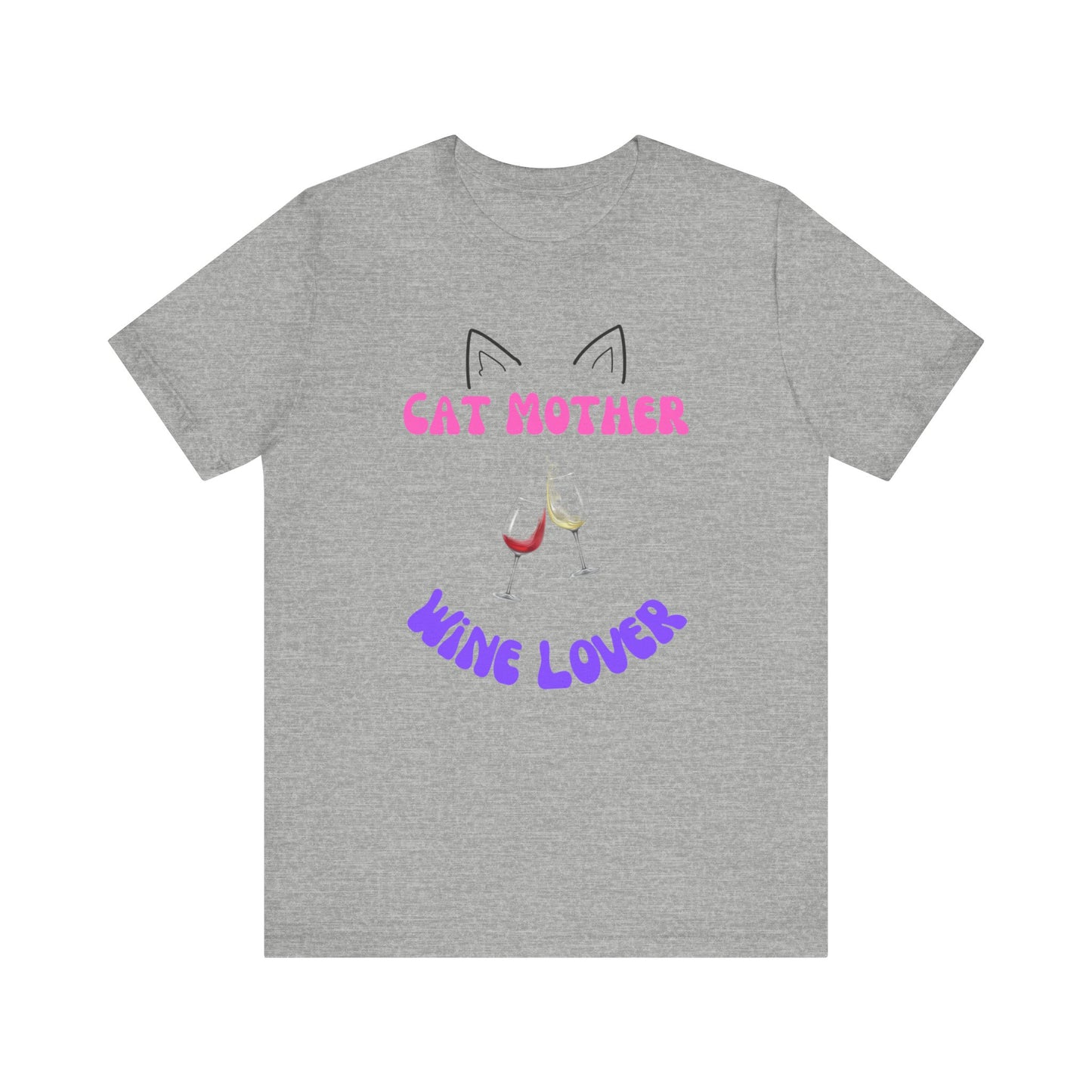 Cat Mother Wine Lover Tee This Cat Mother wine lover T-Shirt exudes a cozy and relaxed vibe, perfect for lounging or casual outings. It is ideal for those who love cats and enjoy a good glass of wine. A great gift for cat moms and wine enthusiasts.Product