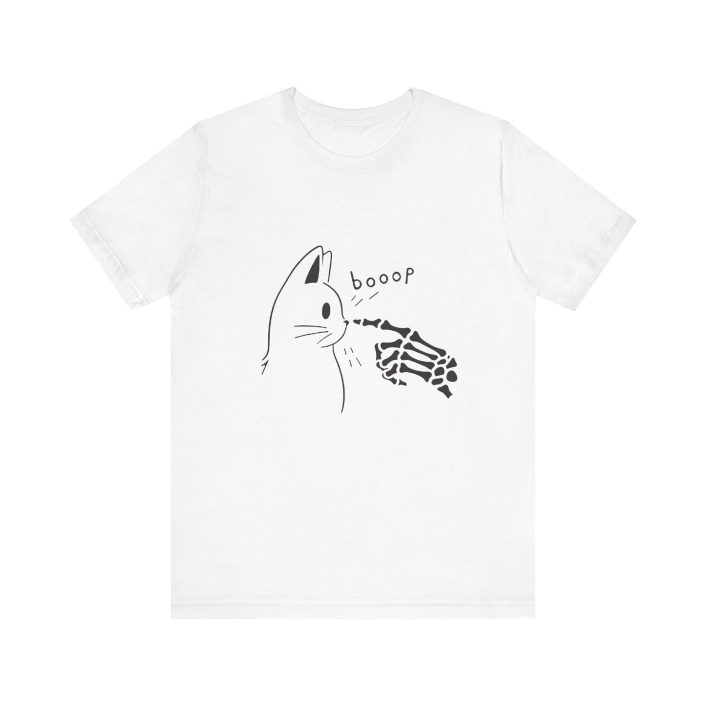 Booop Skeleton Cat Halloween Tee