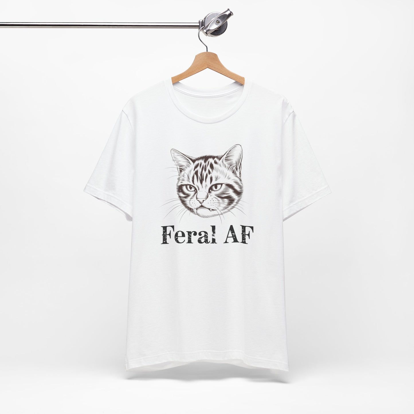 Feral AF Cat T-Shirt – Funny Graphic Tee for Cat Lovers
