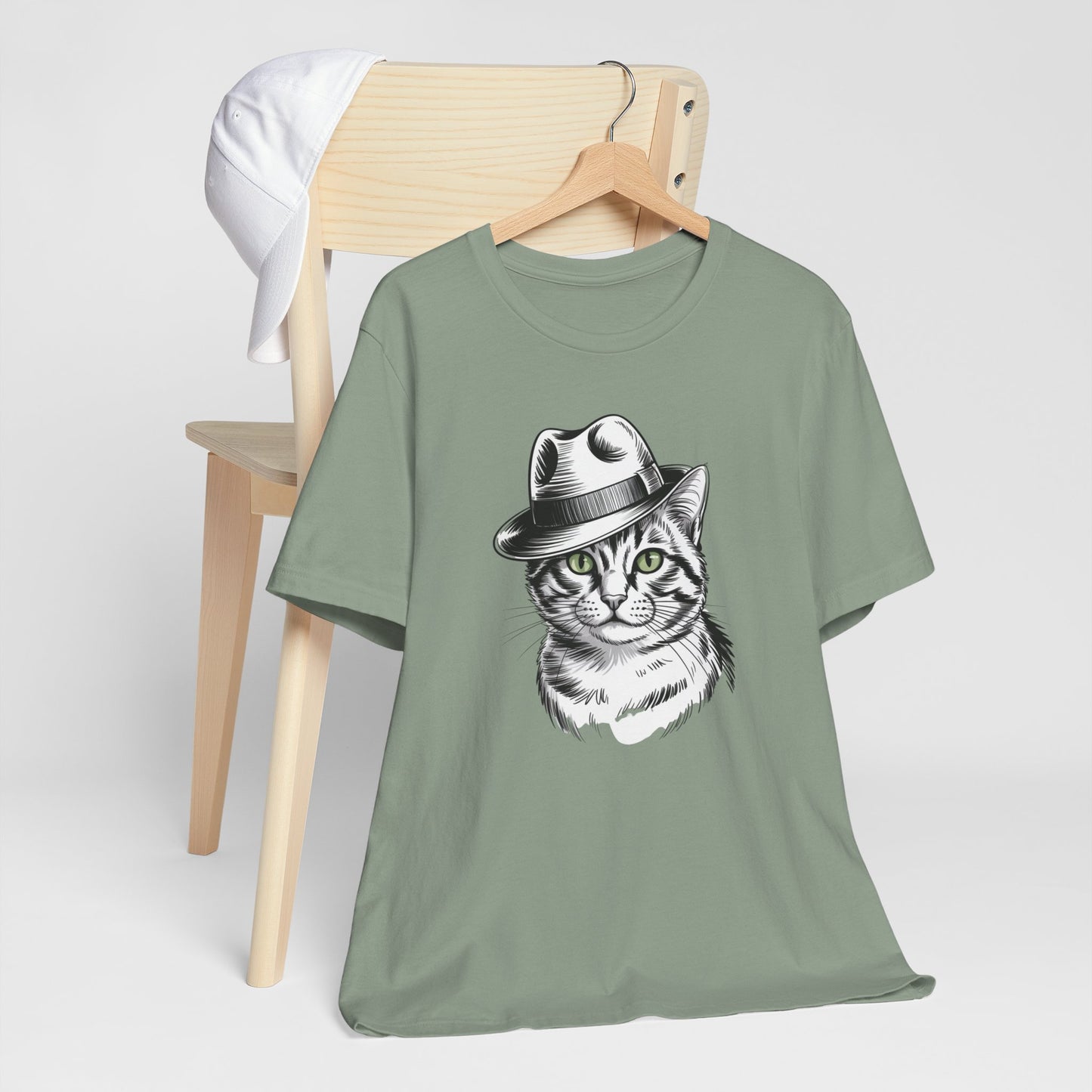Cool Cat in Fedora Graphic T-Shirt – Funny Cat Lover Tee | Unisex Soft Cotton Tee
