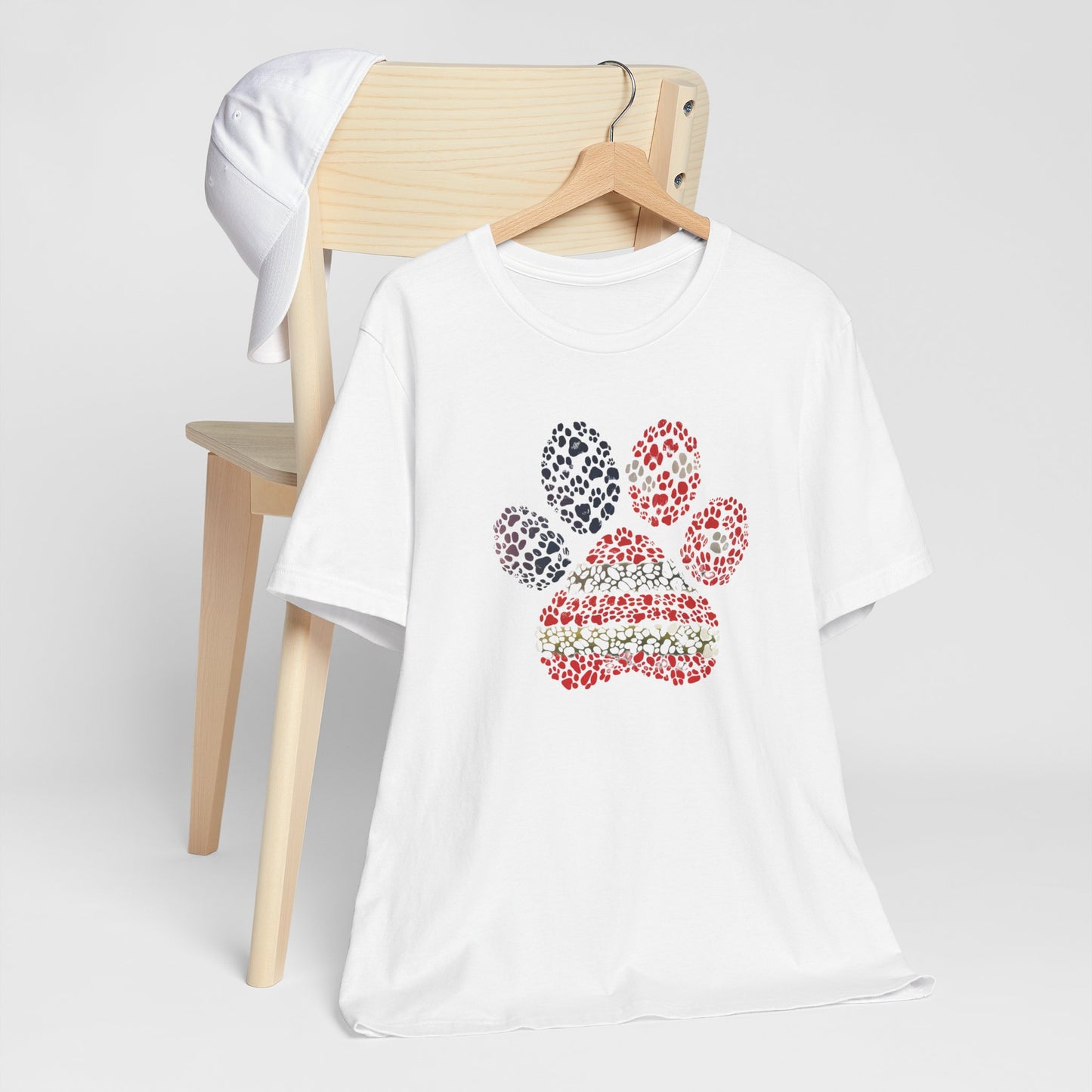Patriotic Paw Print T-Shirt – American Flag Cat Dog Lover Shirt – 4th of July Pet Tee