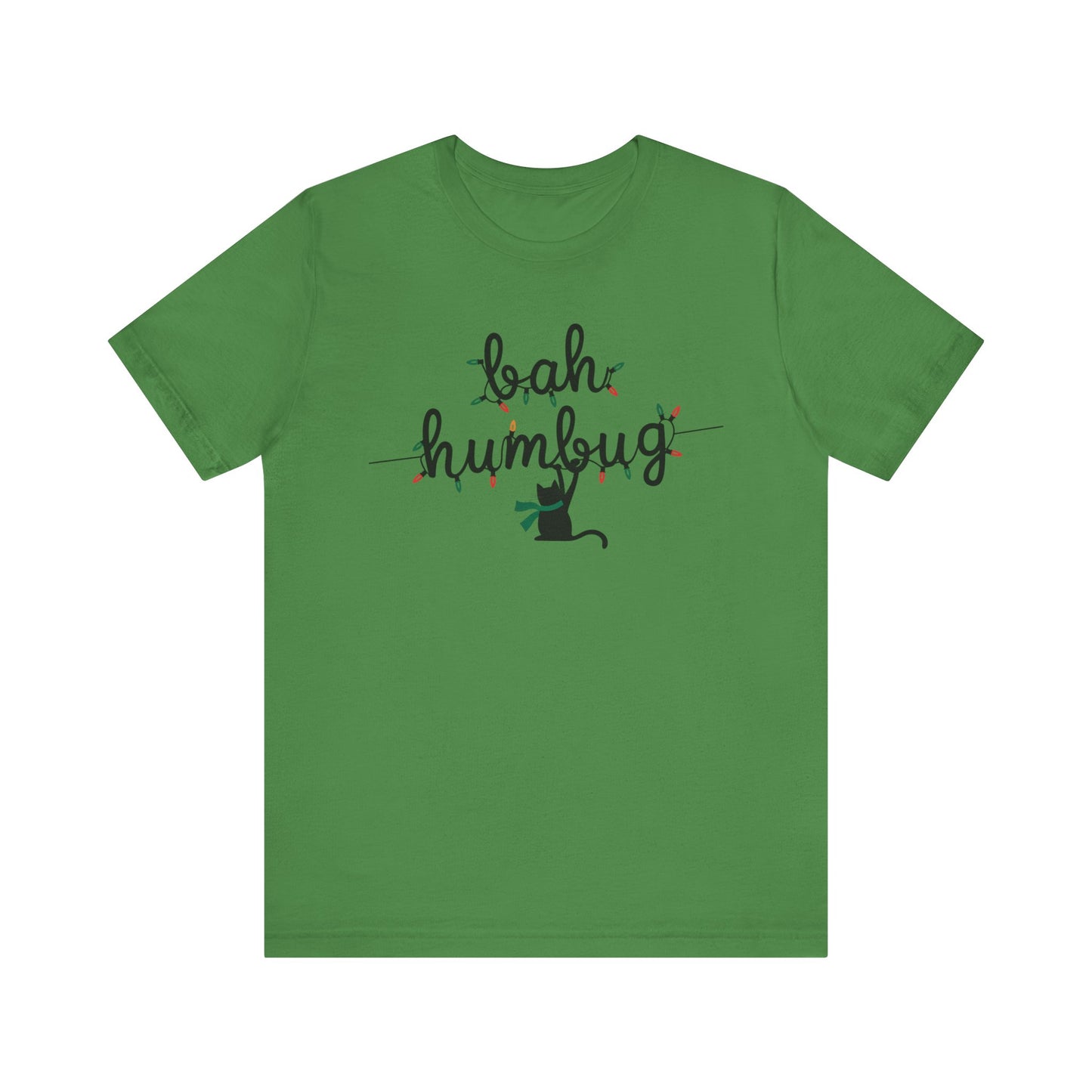 BAH HUMBUG LIGHTS CAT TSHIRT