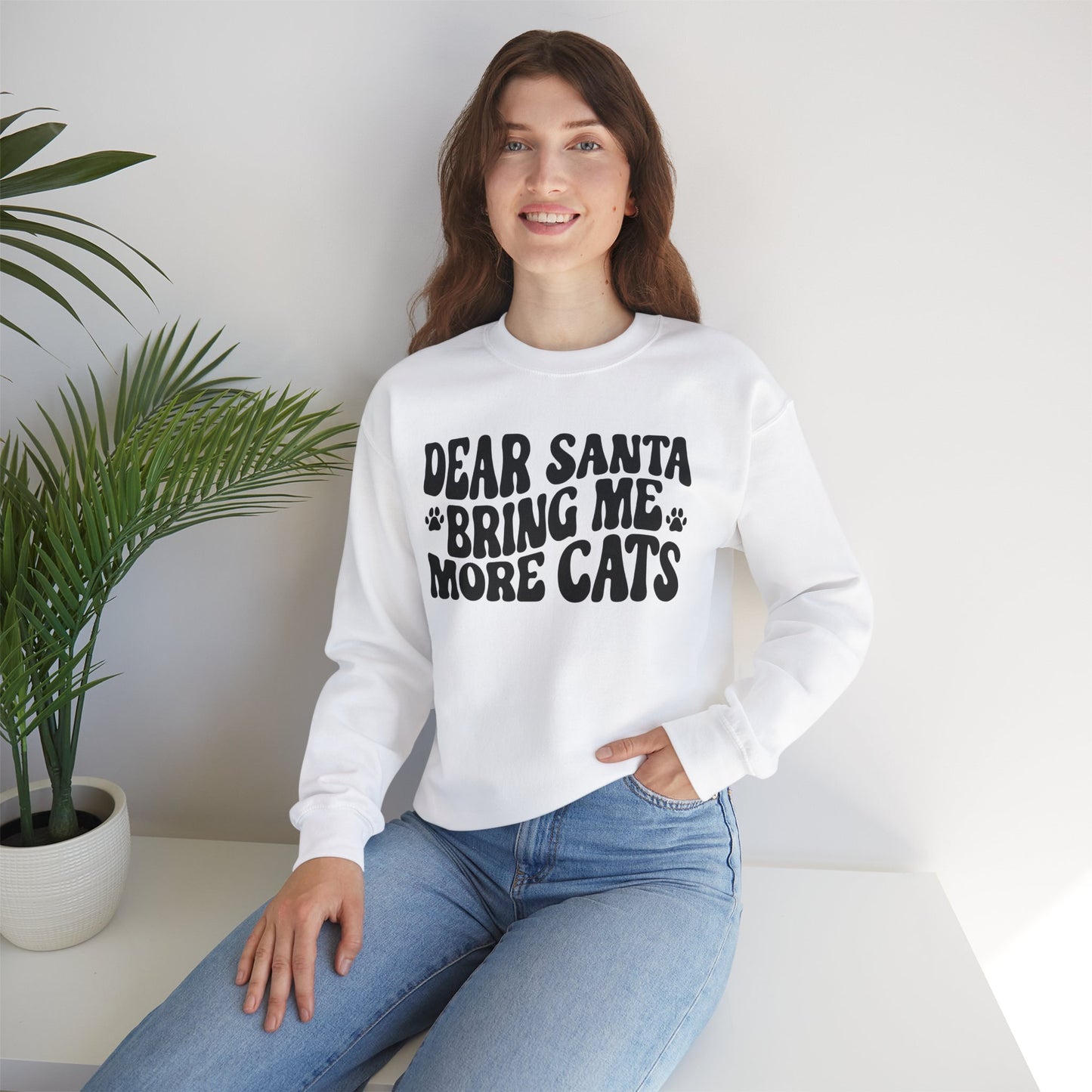 Dear Santa Bring Me More Cats Crewneck Sweatshirt