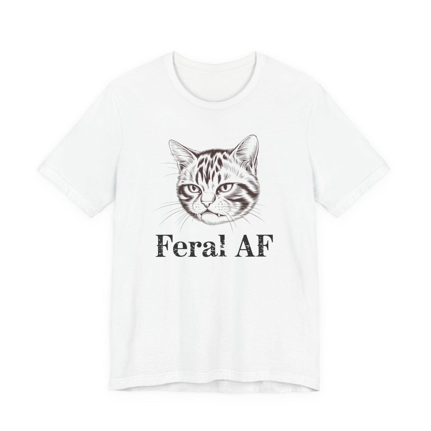 Feral AF Cat T-Shirt – Funny Graphic Tee for Cat Lovers
