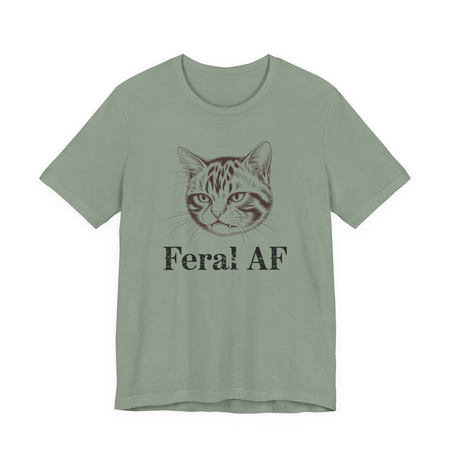 Feral AF Cat T-Shirt – Funny Graphic Tee for Cat Lovers