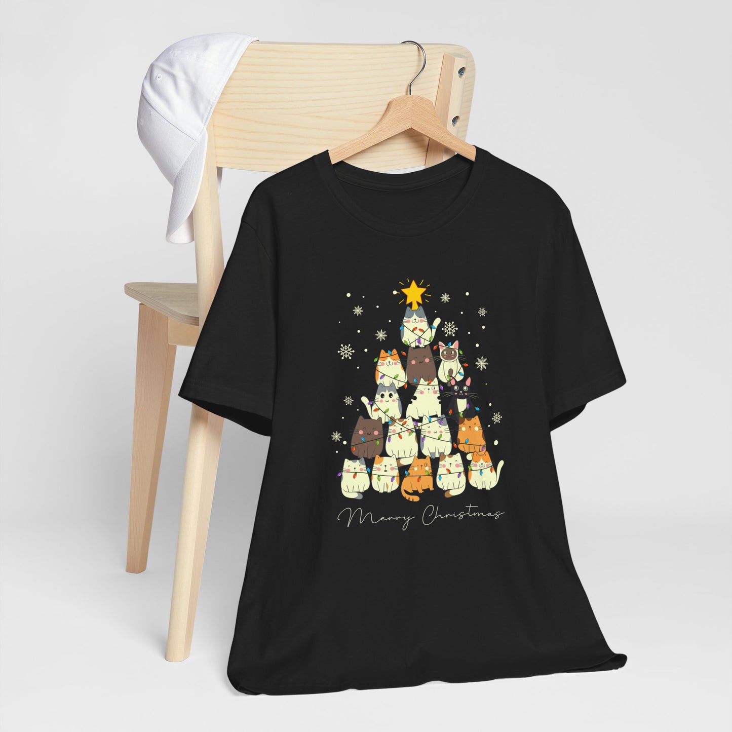 Cat Christmas Tree Holiday Tee