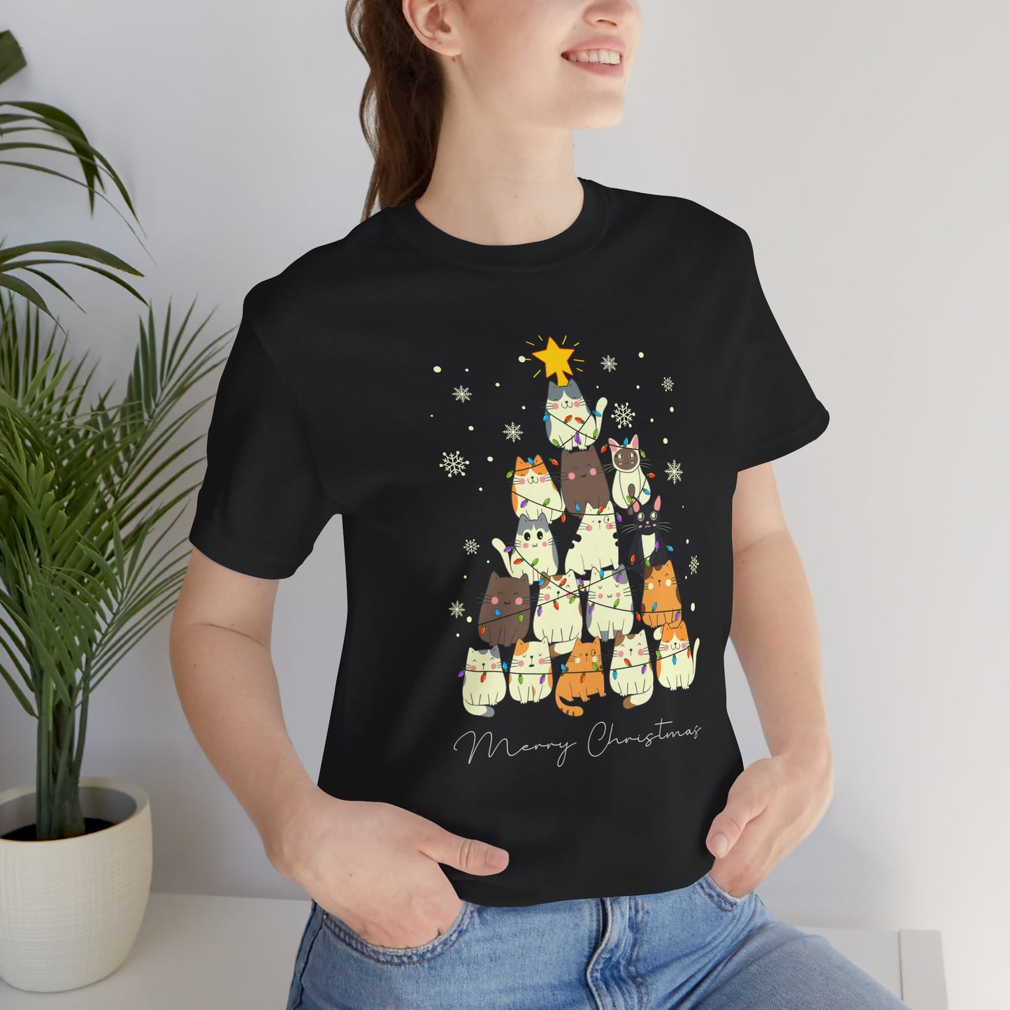 Cat Christmas Tree Holiday Tee
