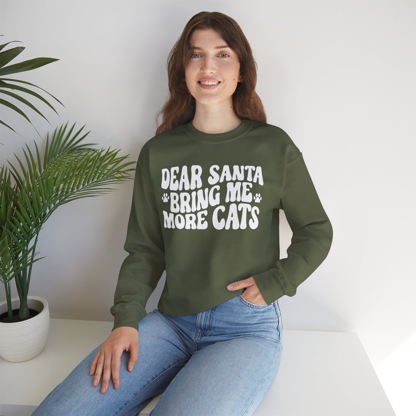 Dear Santa Bring Me More Cats Crewneck Sweatshirt