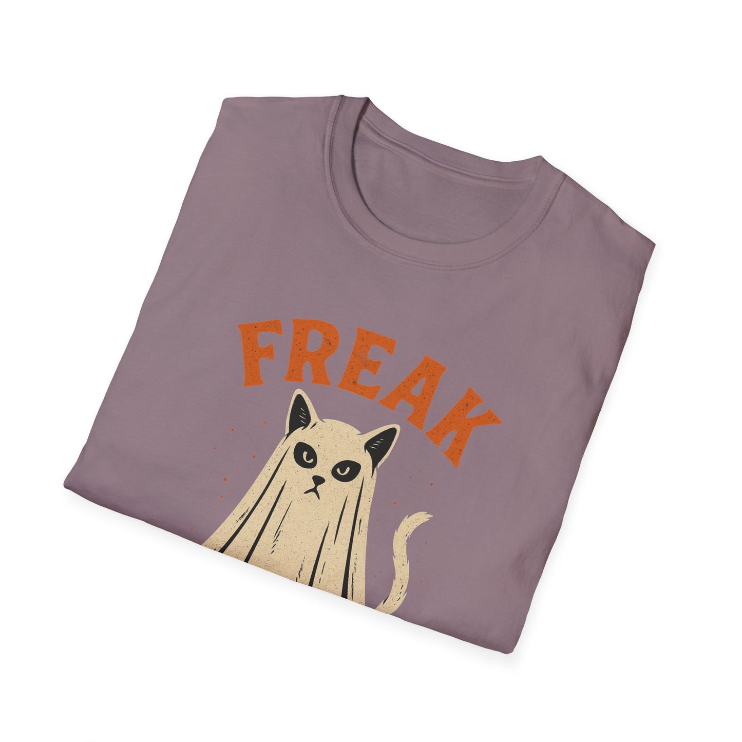 Freak in the Sheets Cat Halloween T-Shirt – Funny Ghost Cat Graphic Tee
