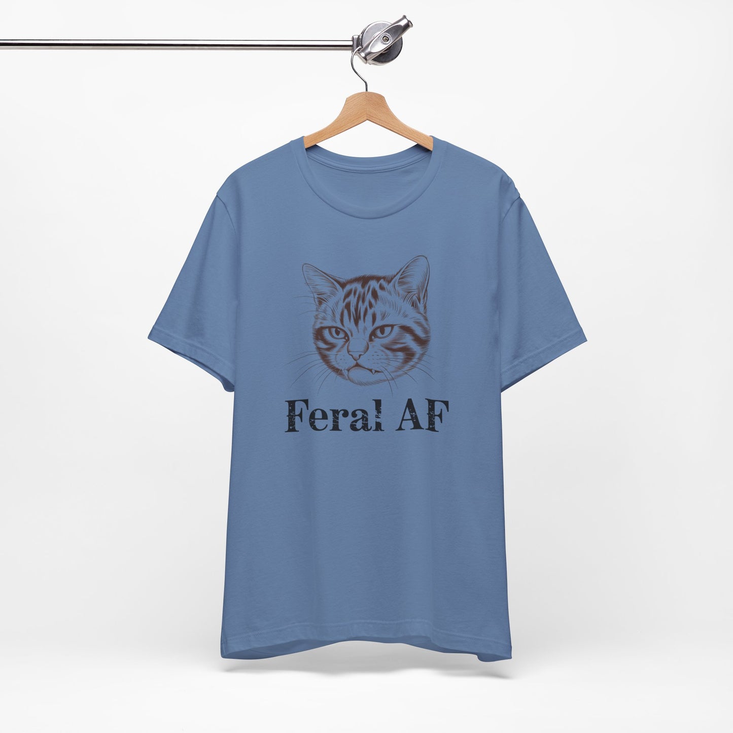 Feral AF Cat T-Shirt – Funny Graphic Tee for Cat Lovers