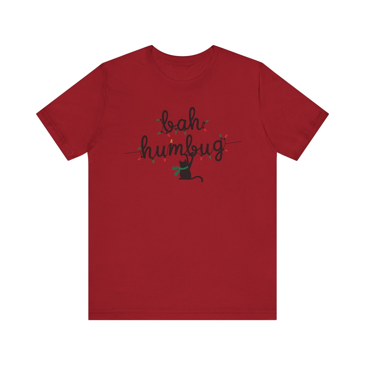 BAH HUMBUG LIGHTS CAT TSHIRT