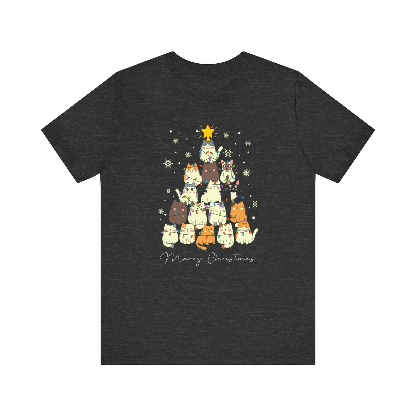 Cat Christmas Tree Holiday Tee