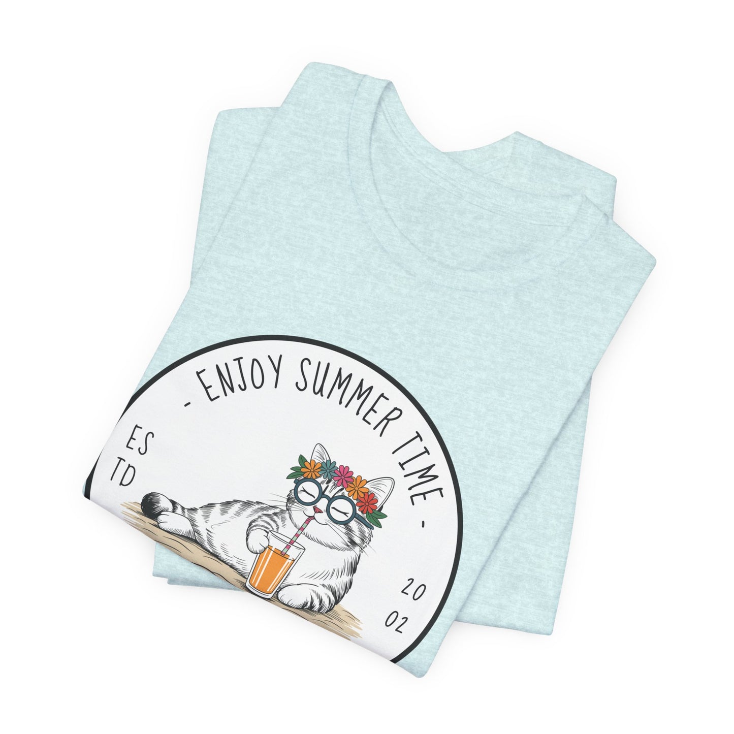 Enjoy Summer Time Beach Cat Tshirt