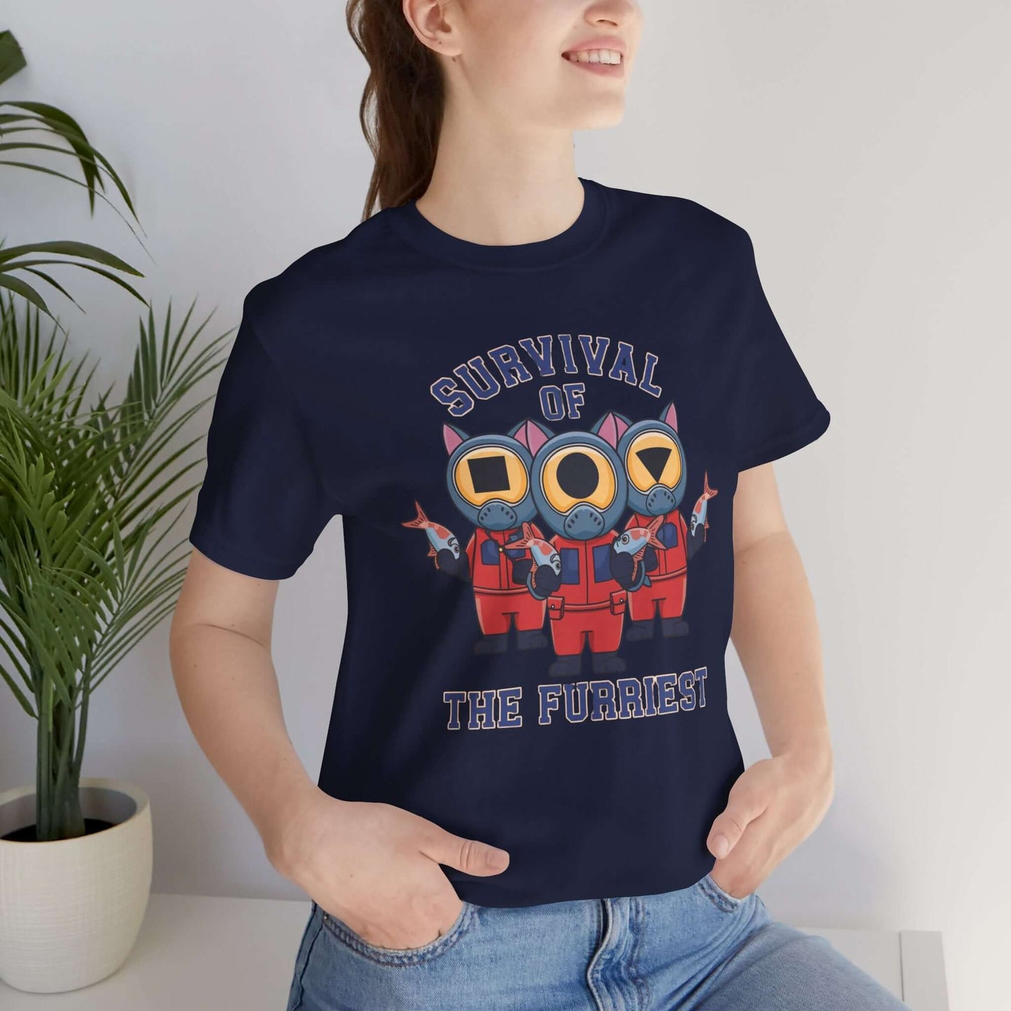 Survival of the Furriest Inspired Cat Tee This one-of-a-kind tee is the ultimate conversation starter. Whether you're binge-watching Squid Game or cuddling your kitty, this shirt lets the world know that you're a survivor - of both the games and the daily