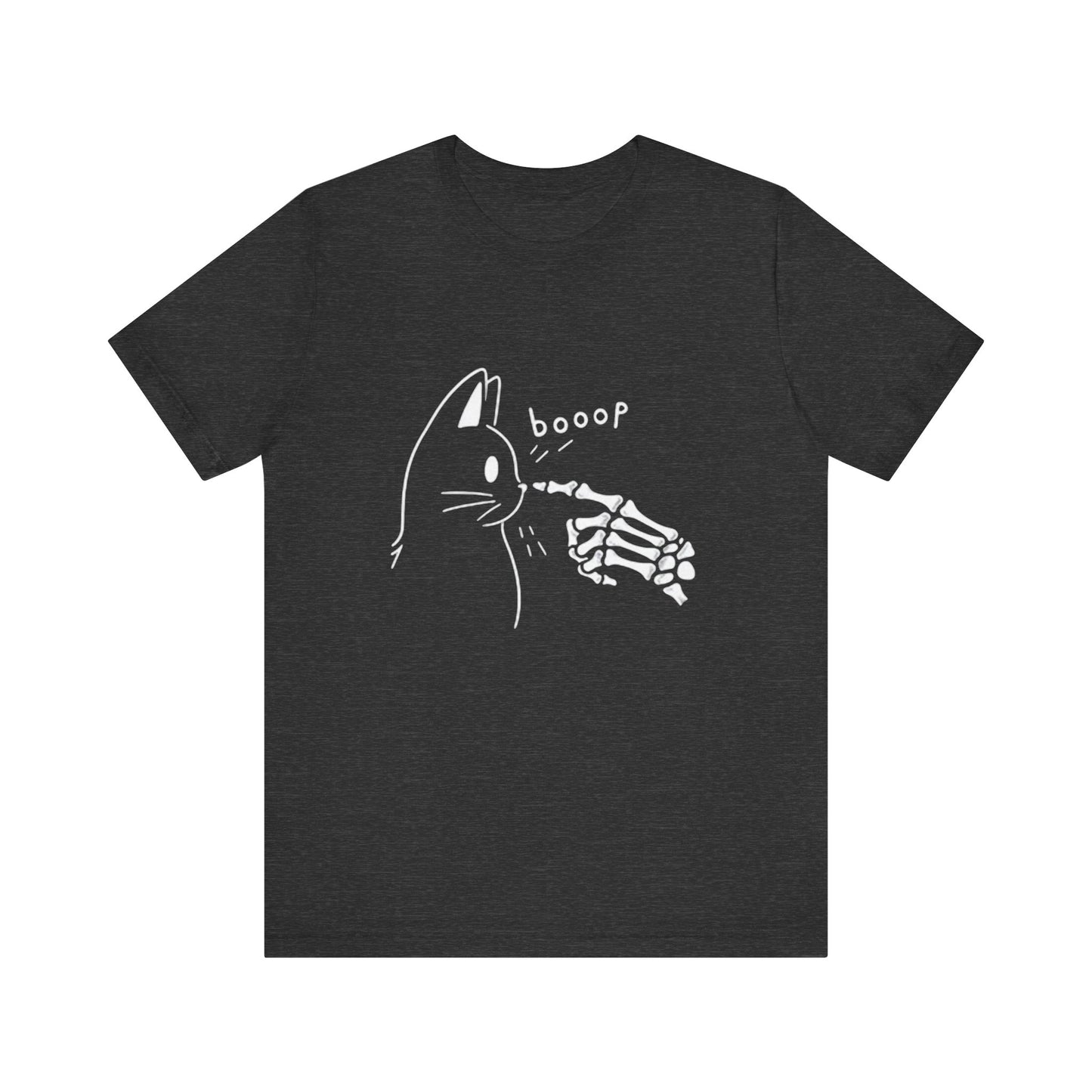 Booop Skeleton Cat Halloween Tee
