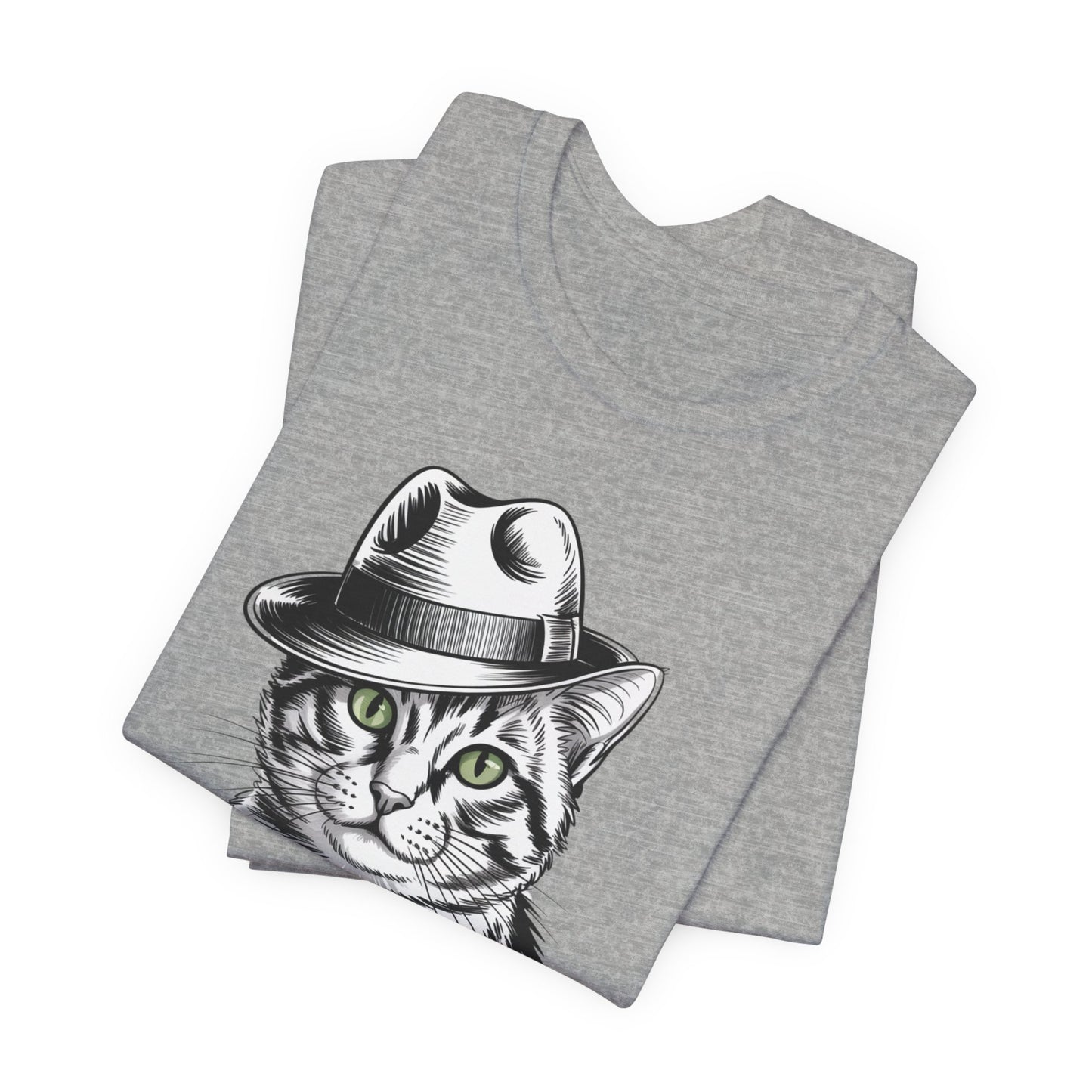 Cool Cat in Fedora Graphic T-Shirt – Funny Cat Lover Tee | Unisex Soft Cotton Tee