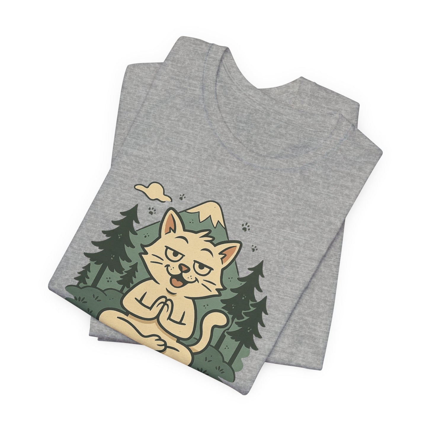 Stay Pawsitive Cat Yoga Meditation T-Shirt