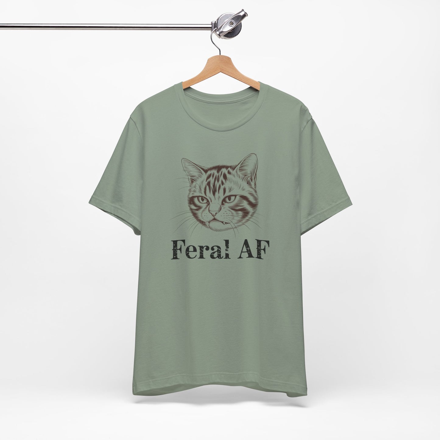 Feral AF Cat T-Shirt – Funny Graphic Tee for Cat Lovers