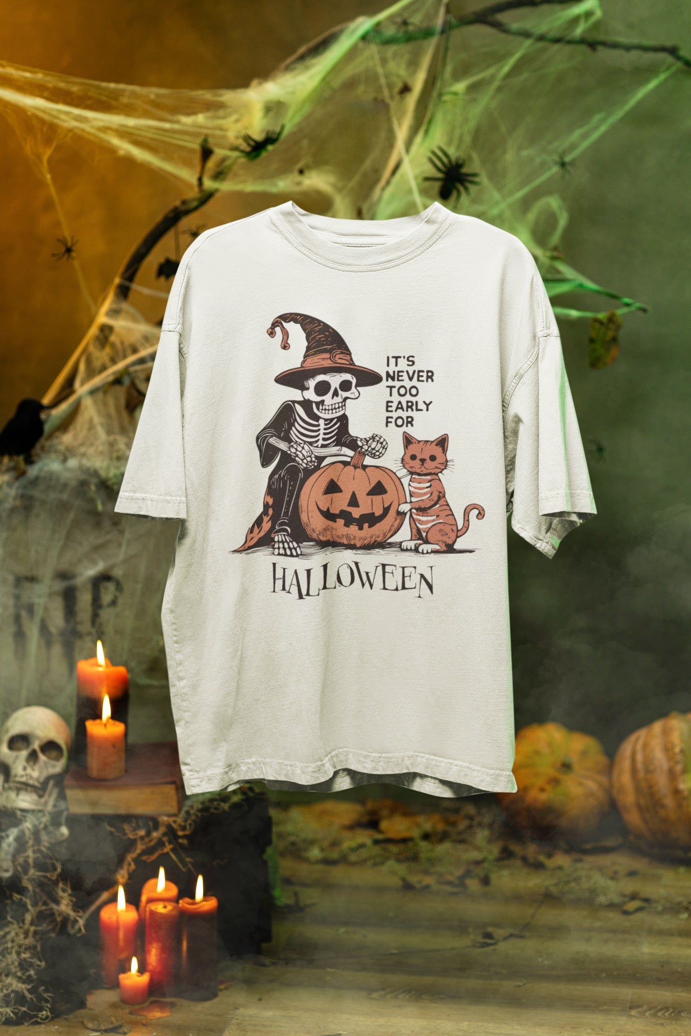 It's Never Too Early for Halloween Cat Skeleton Tee