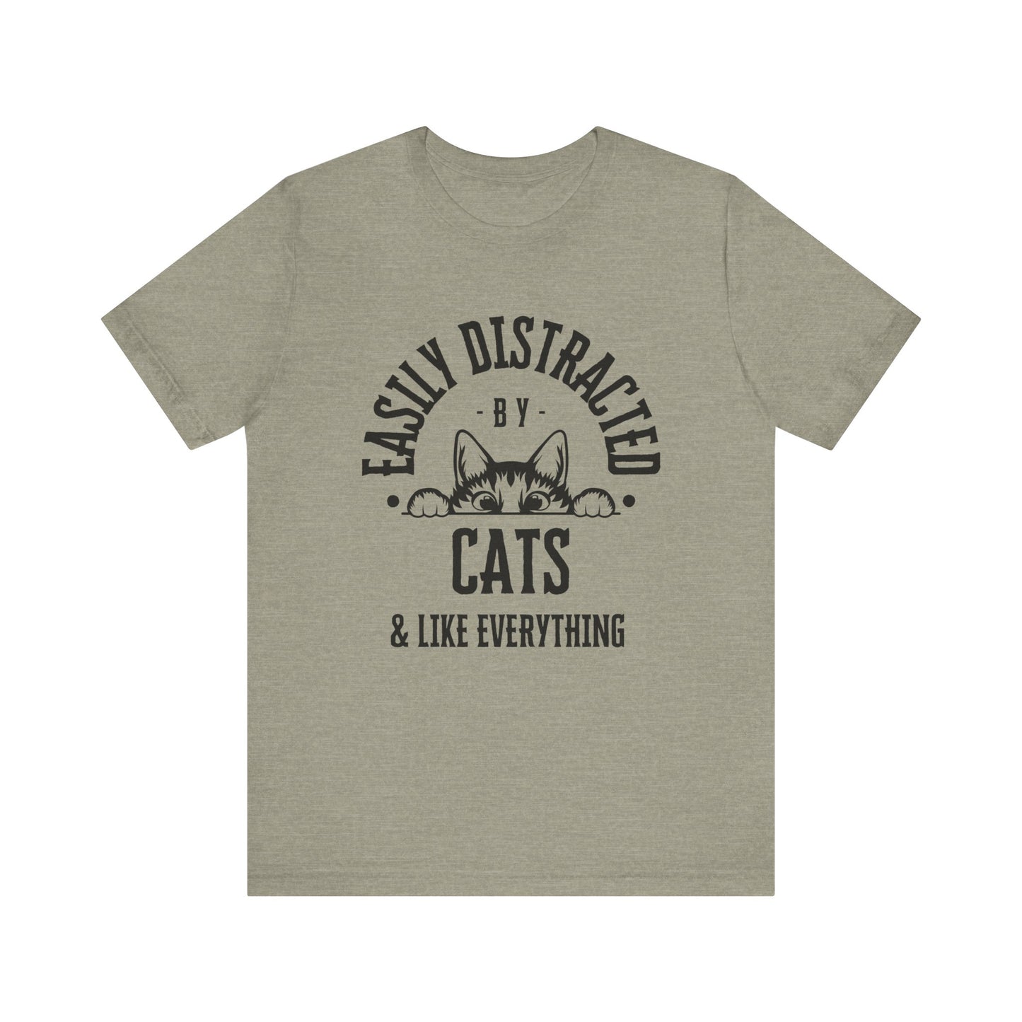 Easily Distracted By Cats ADHD Humor Tee