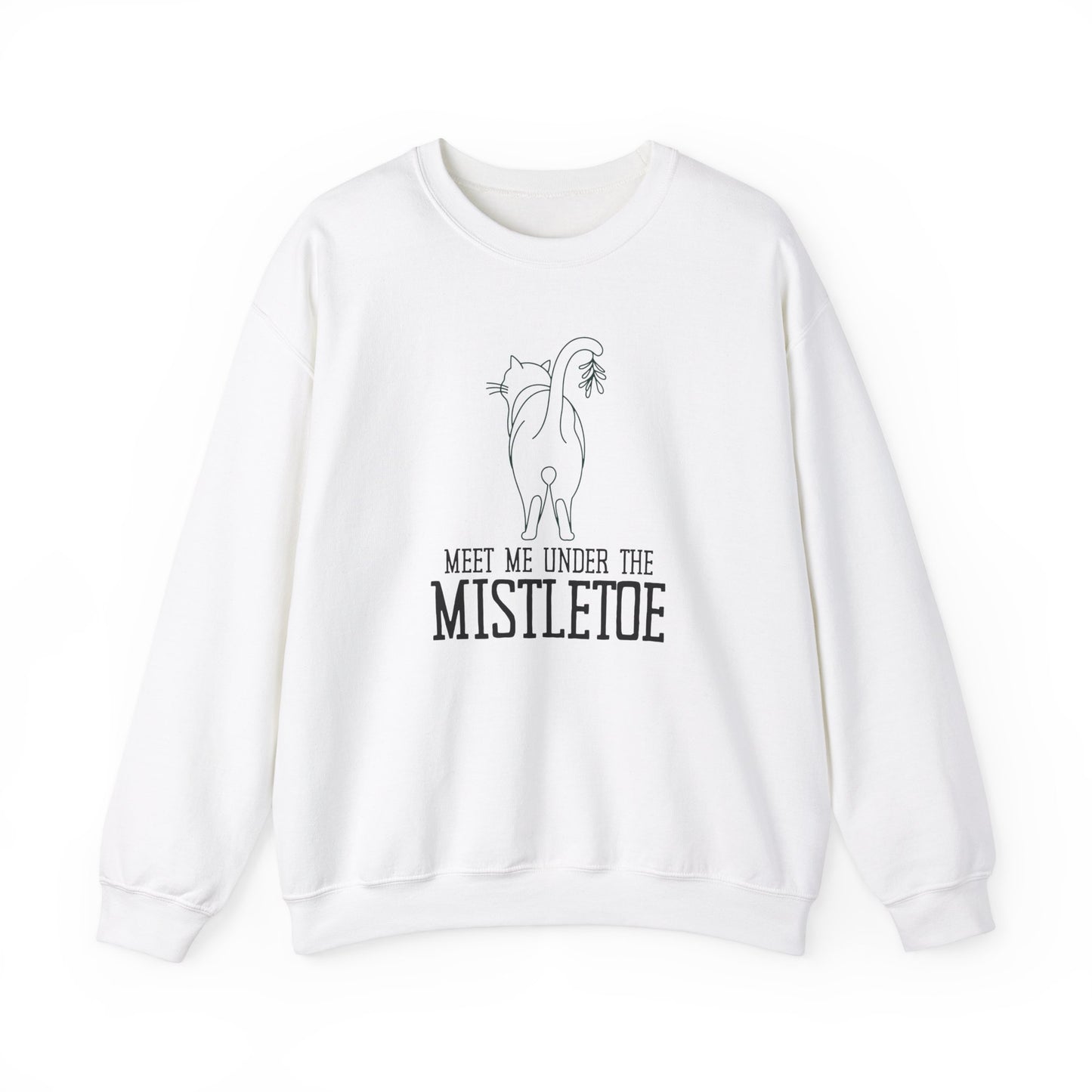 Under the Mistletoe Cat Humor Crewneck Sweatshirt