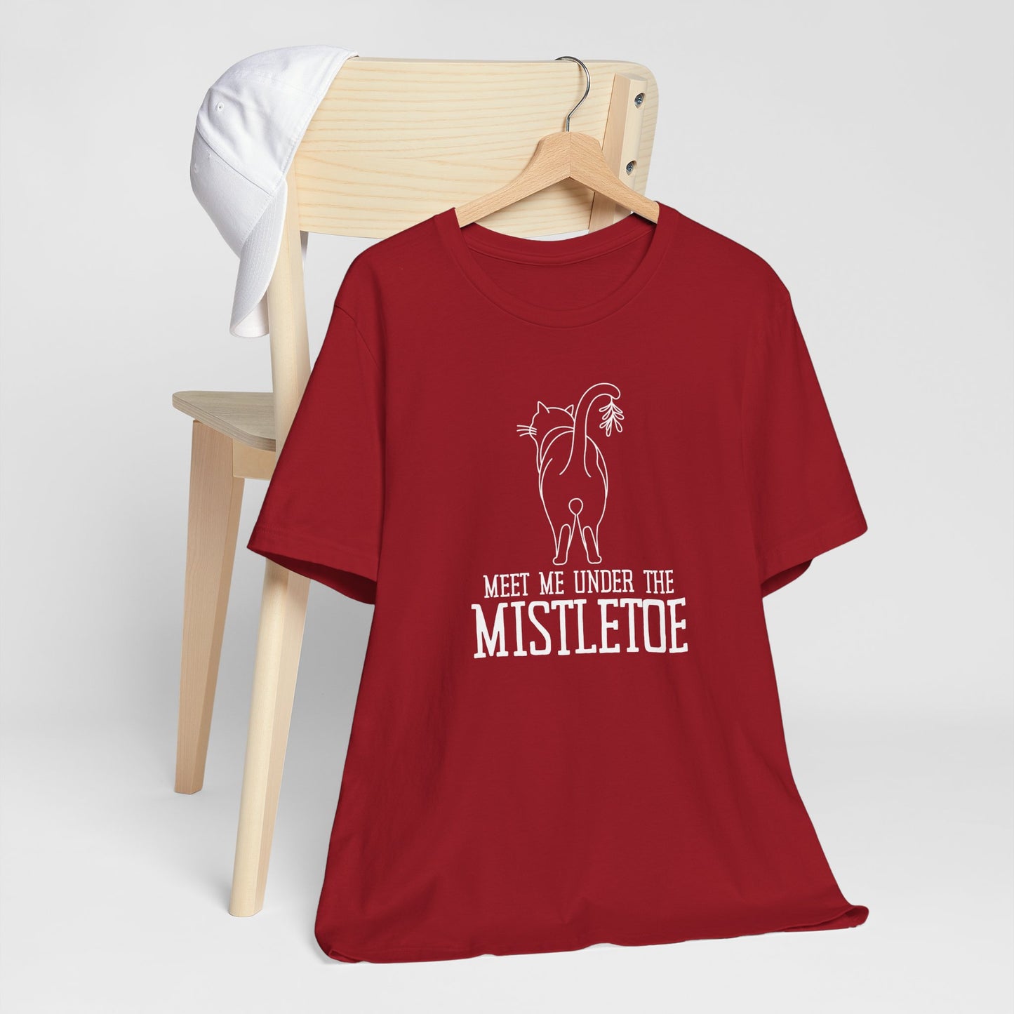 Under the Mistletoe Christmas Cat Tee