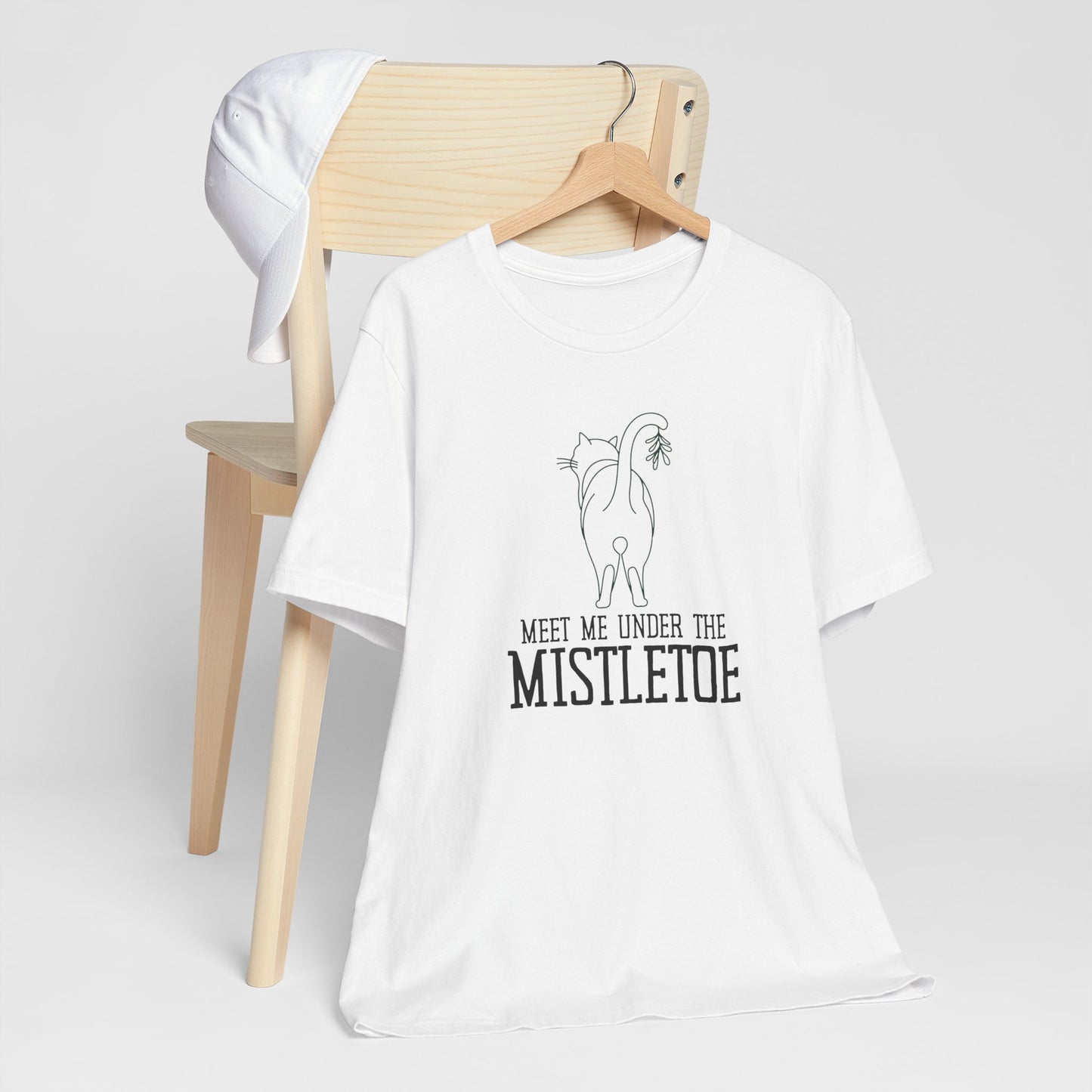 Under the Mistletoe Christmas Cat Tee