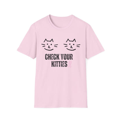 Check Your Kitties Breast Cancer Awareness T-Shirt.