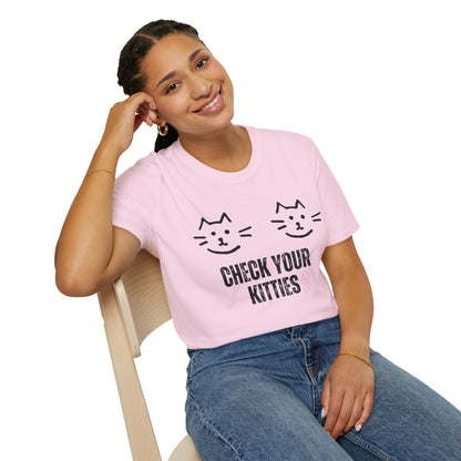 Check Your Kitties Breast Cancer Awareness T-Shirt.