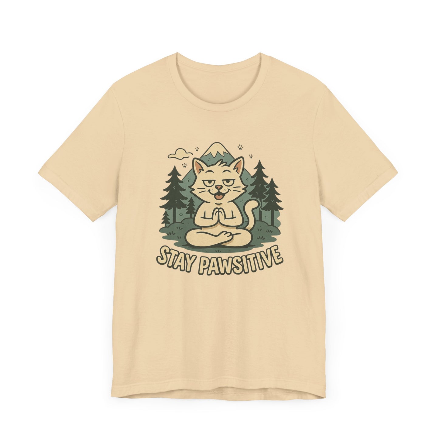 Stay Pawsitive Cat Yoga Meditation T-Shirt