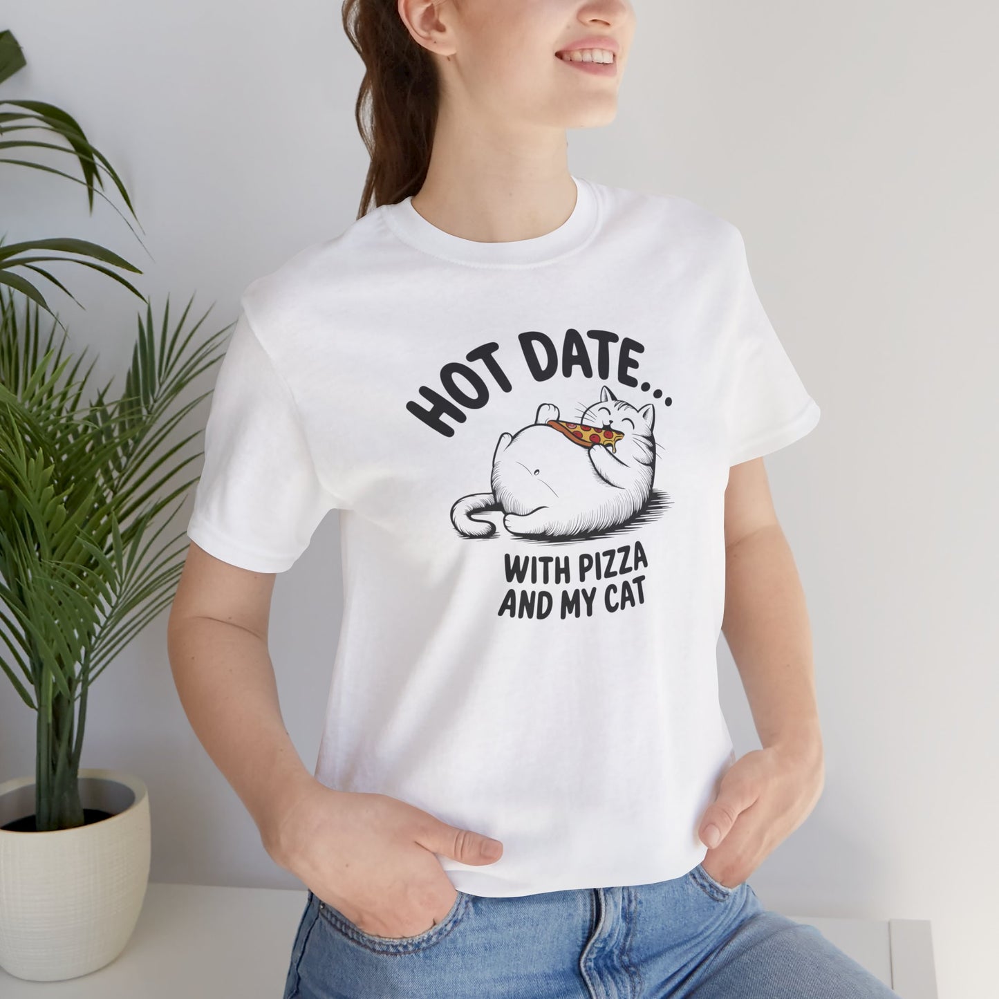 Hot Date With Pizza Cat Tee