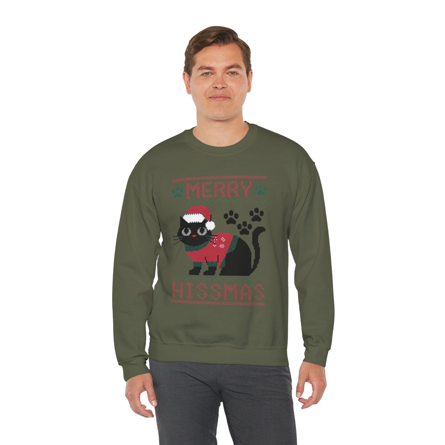 Merry Hissmas Cat Crewneck Sweatshirt