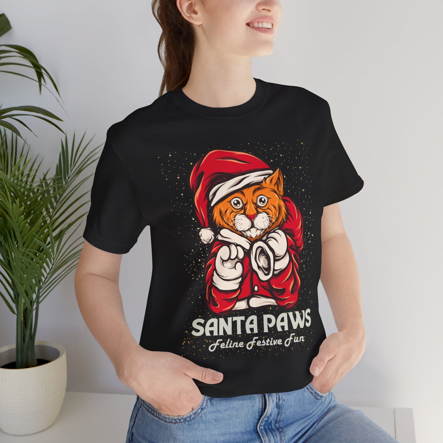 Santa Paws Festive Cat Tee