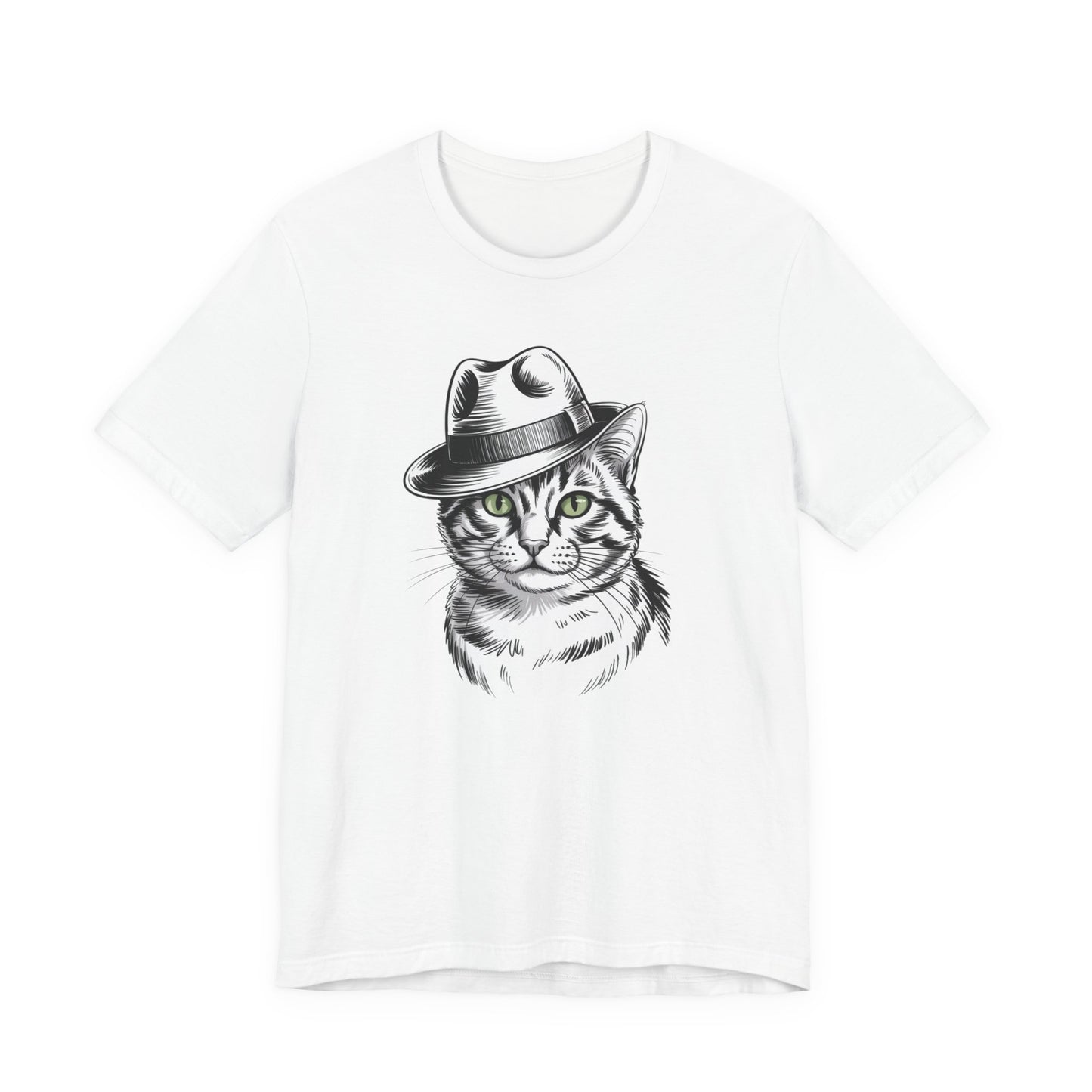 Cool Cat in Fedora Graphic T-Shirt – Funny Cat Lover Tee | Unisex Soft Cotton Tee