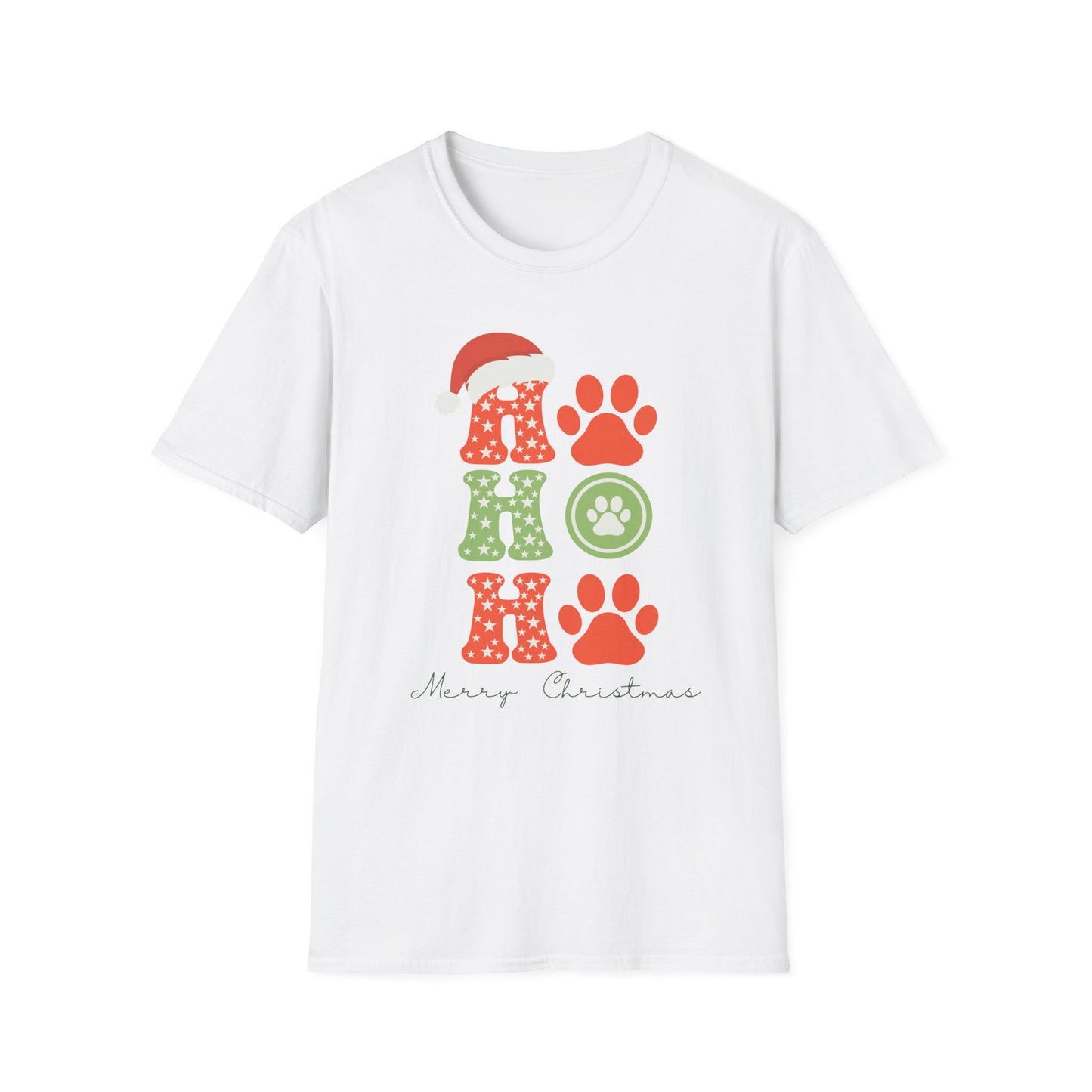HO HO Paws Christmas T-Shirt | Retro Holiday Pet Lover Tee | Merry Christmas Shirt