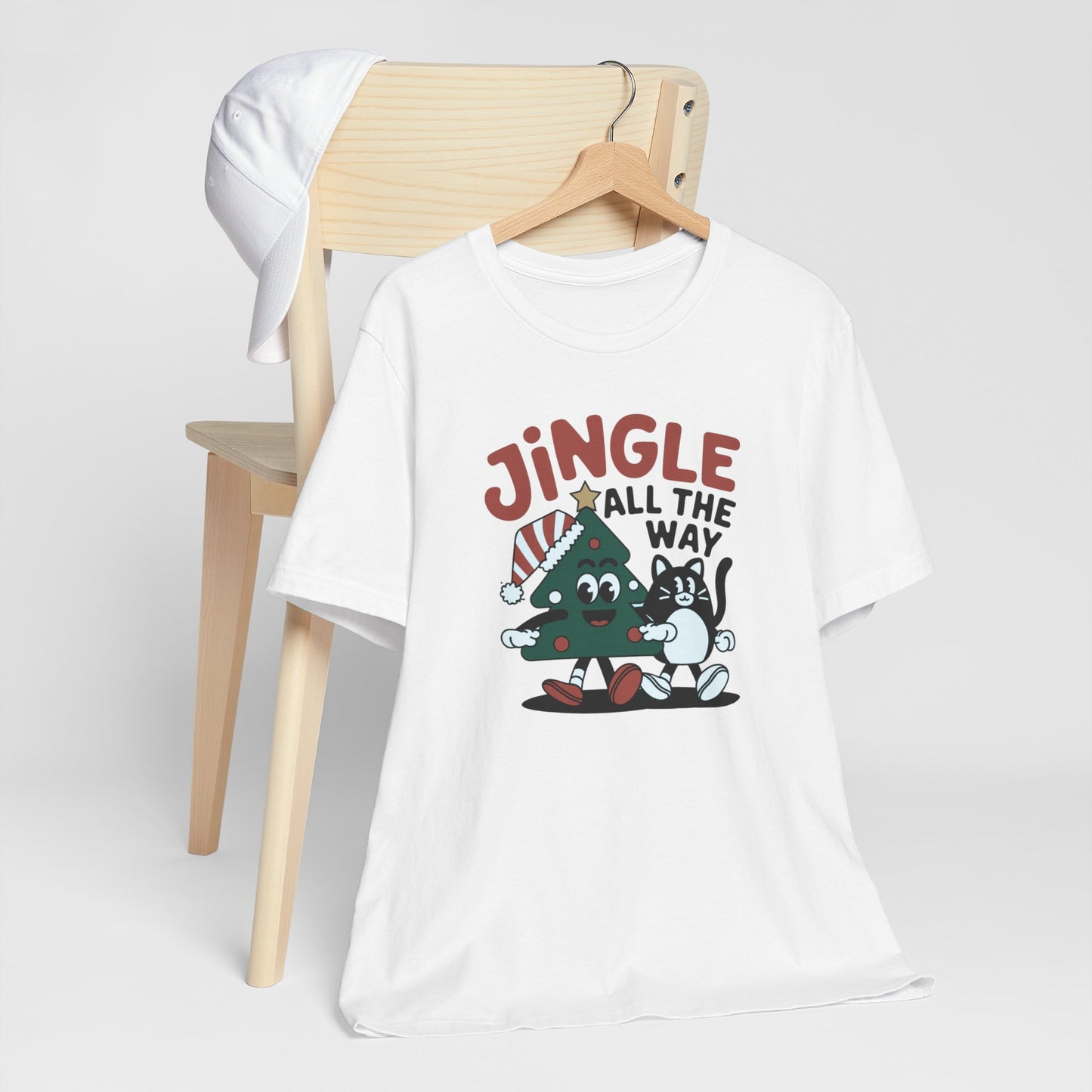 Retro Jingle All The Way Holiday Cat Tee