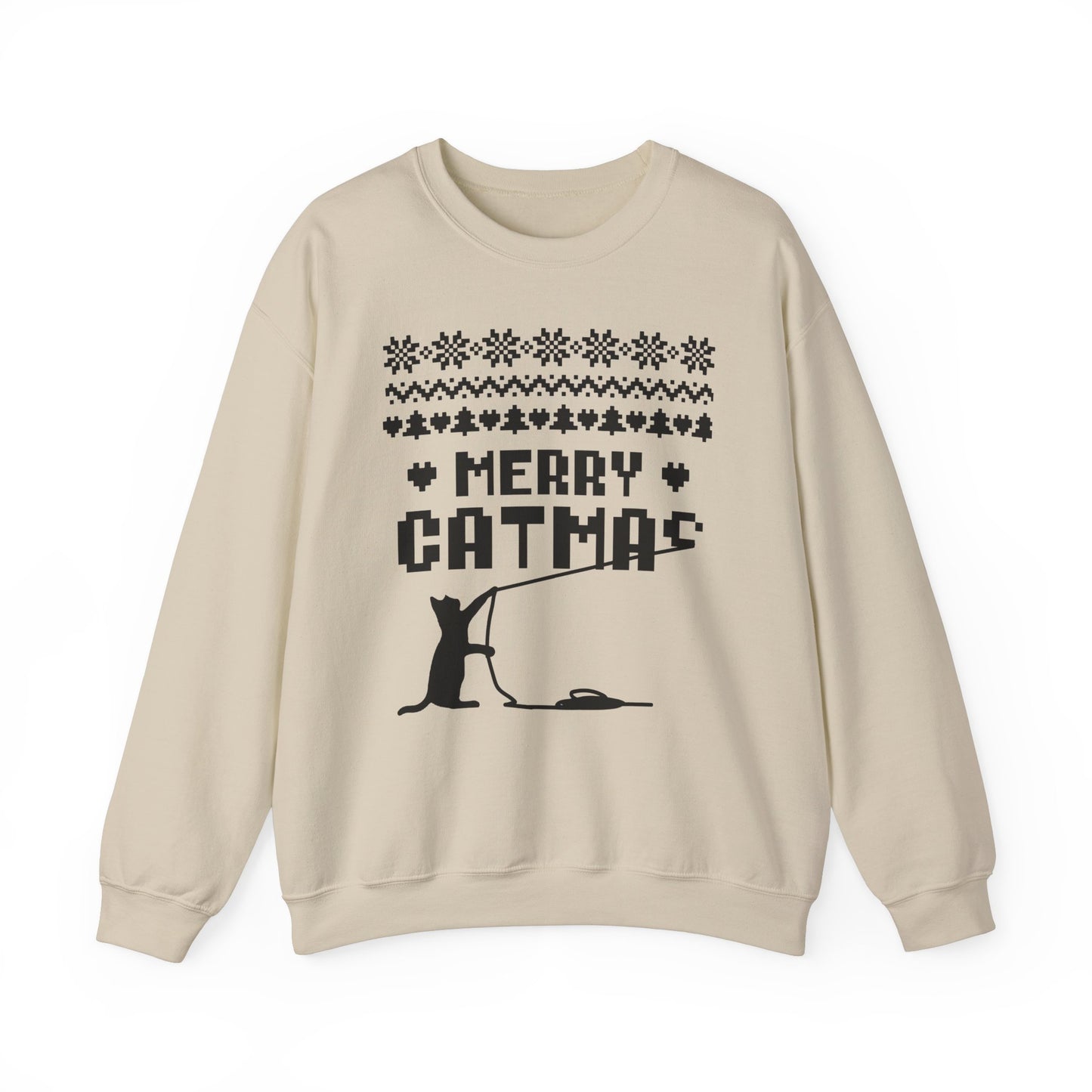 Merry Catmas Holiday Naughty Cat Crewneck Sweatshirt