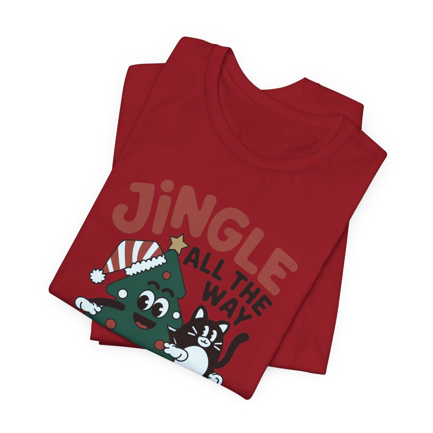 Retro Jingle All The Way Holiday Cat Tee