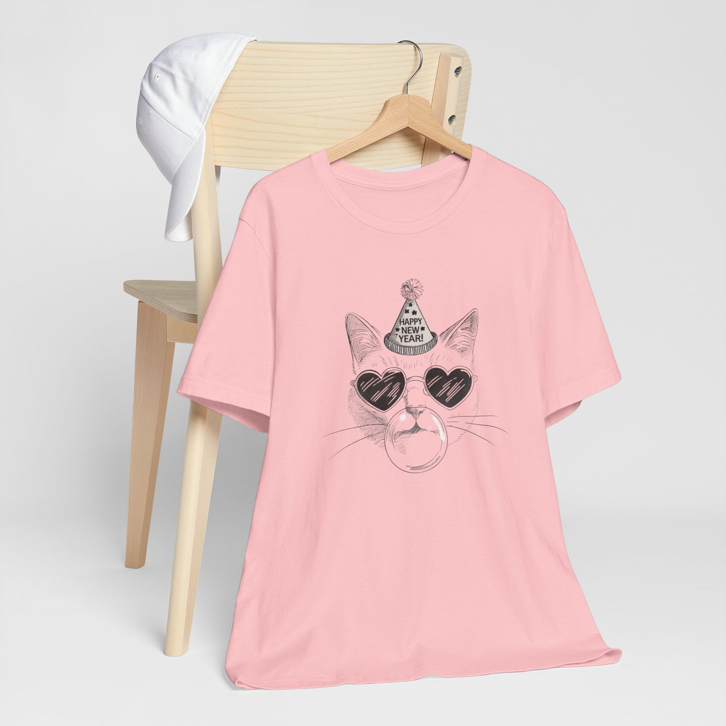 2025 HAPPY NEW YEAR CAT BUBBLEGUM TEE