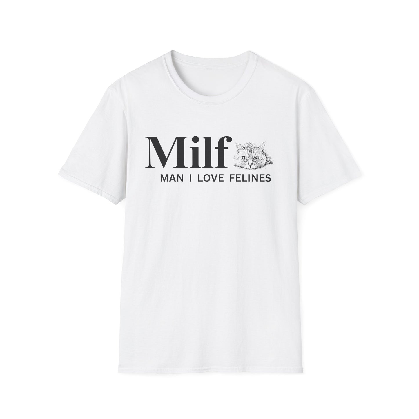 MILF – Man I Love Felines Funny Cat Lover T-Shirt | Cute Cat Mom & Cat Dad Graphic Tee
