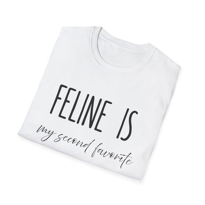 Feline Is My Second Favorite F-Word T-Shirt – Funny Cat Lover Graphic Tee, Sarcastic Cat Mom & Dad Gift