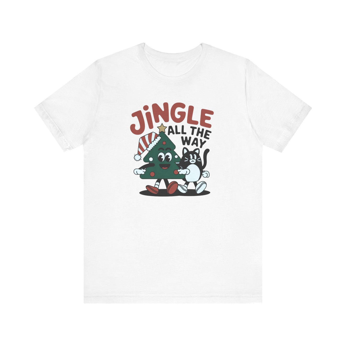 Retro Jingle All The Way Holiday Cat Tee