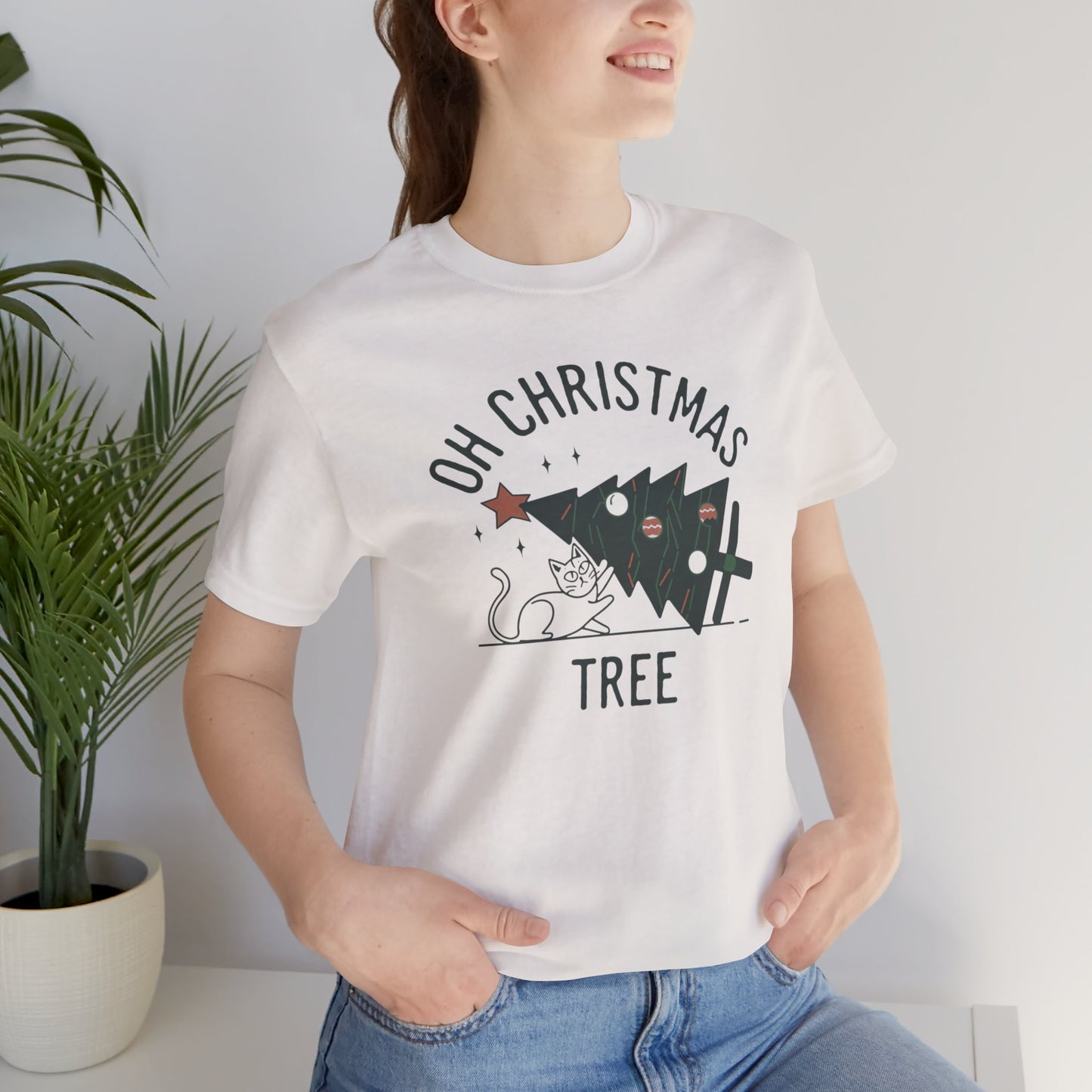 Oh Christmas Tree Cat Humor Tee