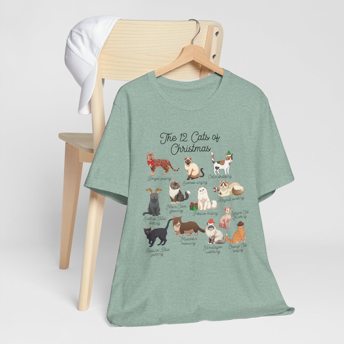 12 Cats of Christmas Holiday Tee