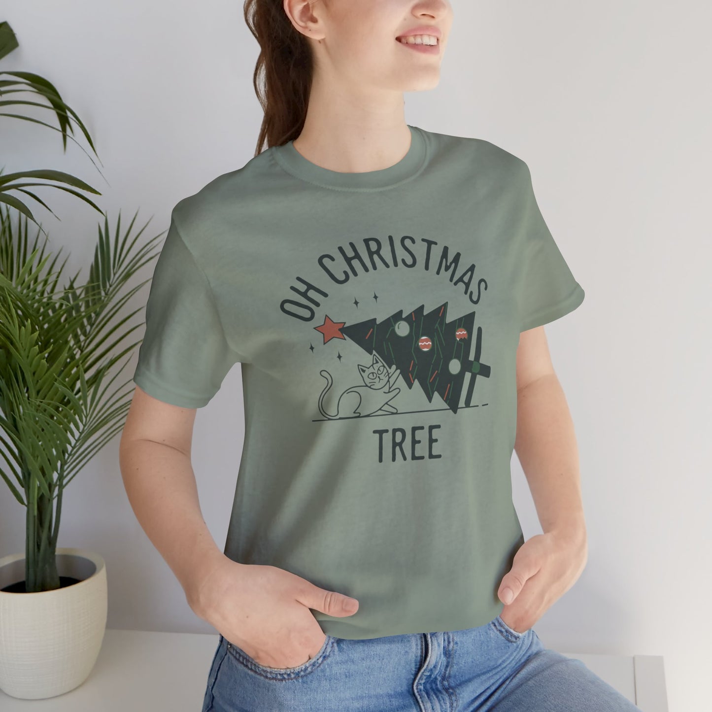 Oh Christmas Tree Cat Humor Tee